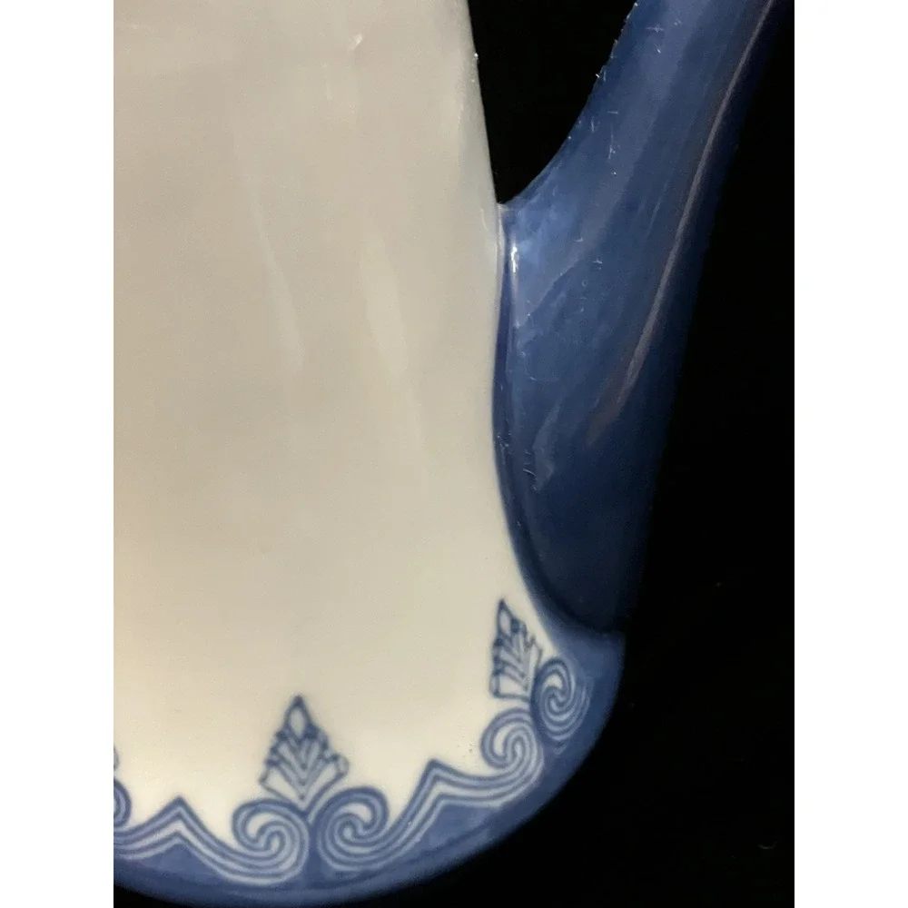 Bombay Vtg Cobalt Blue White Porcelain Arabesque Tea for One Teapot Only 6in